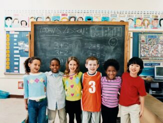 childern standing at school during a math education lesson knoxville tennessee