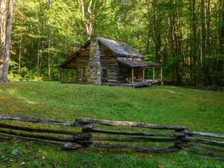 historic log cabin in Cataloochee Valley smoky mountains tennessee