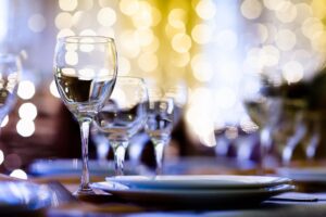 Table setting at nice dinner restaurant in knoxville tennesee market square