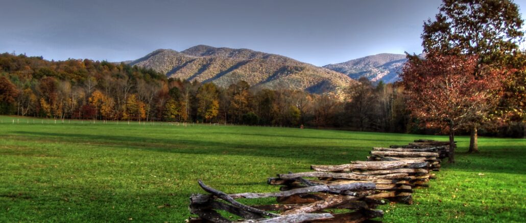 cades cove land in smoky mountains tennessee
