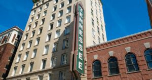 Tennessee theater sign during day in knoxville