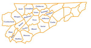 east tennesee hand drawn county map