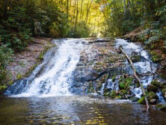 small waterfall in the smoky mountains