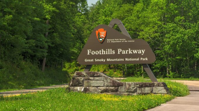 foothills parkway entrance sign