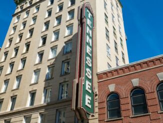 tennessee theater historic sign on gay street in knoxville